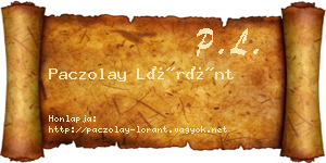 Paczolay Lóránt névjegykártya