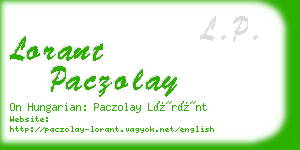 lorant paczolay business card